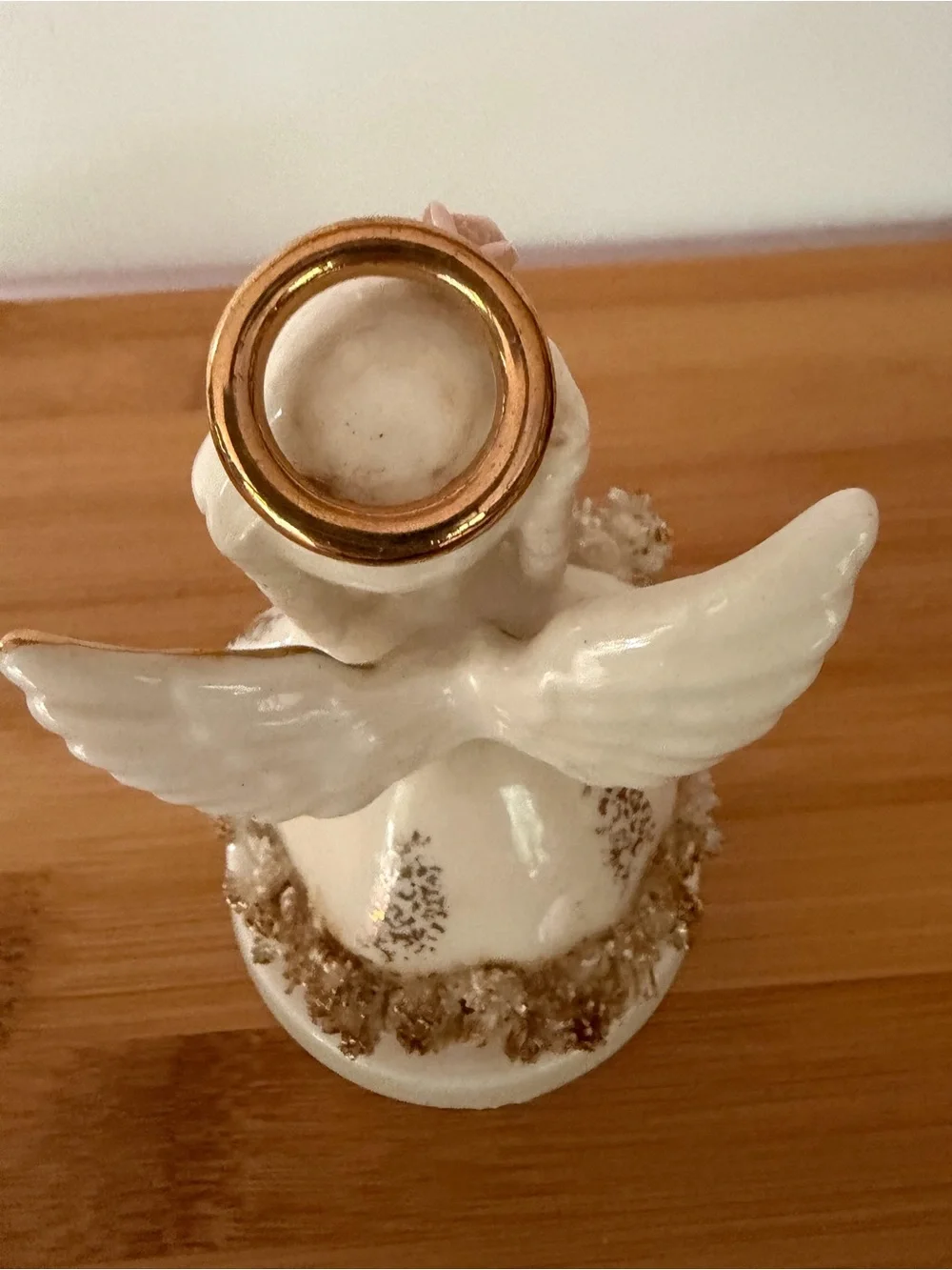 Vintage Napco October Angel Figurine. White & Pink Made in Japan MCM 50s
